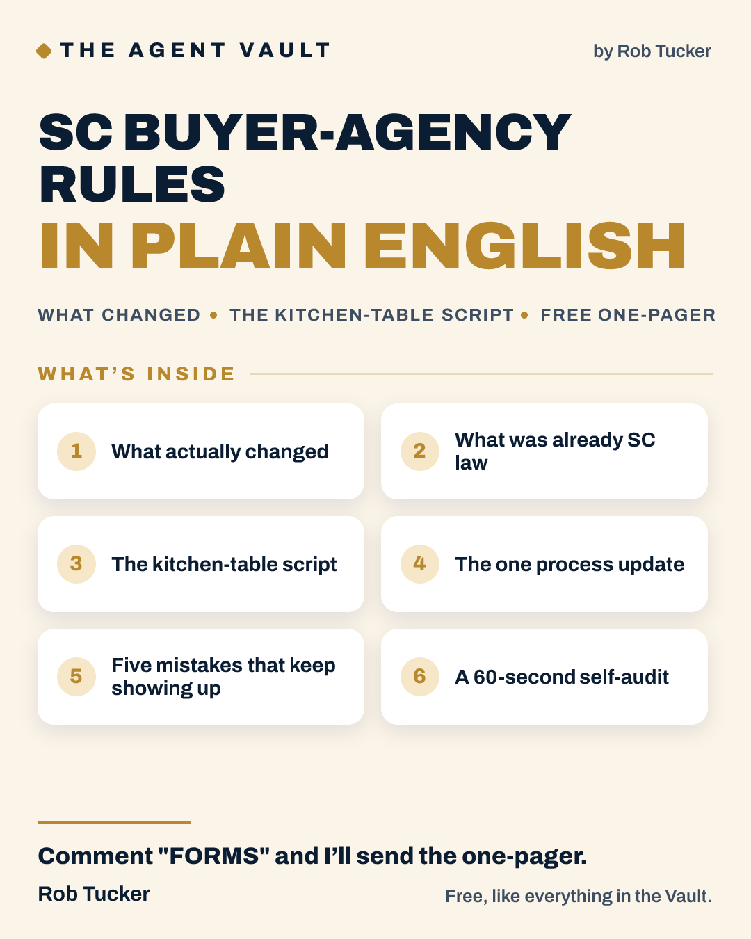 SC Buyer-Agency Rules, in Plain English — Agent Vault resource cover