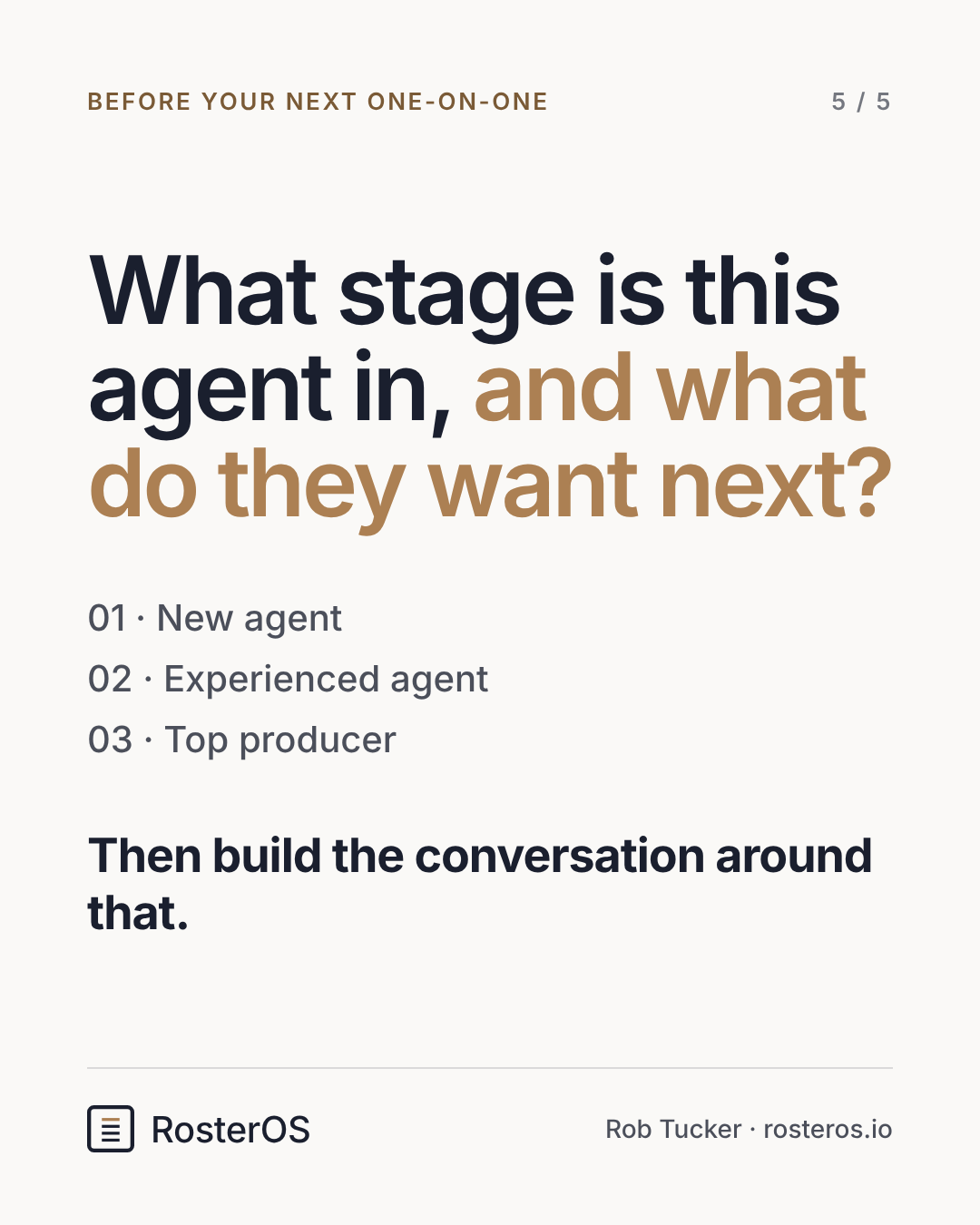 What stage is this agent in, and what do they want next?