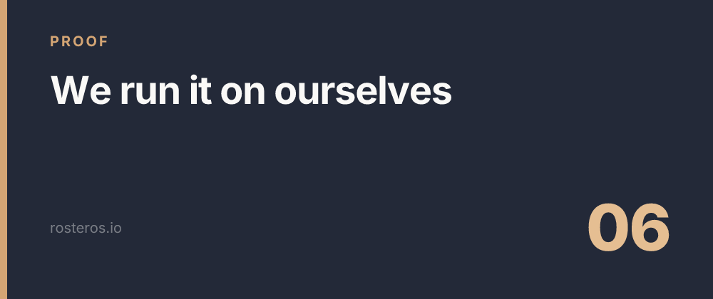 We run it on ourselves